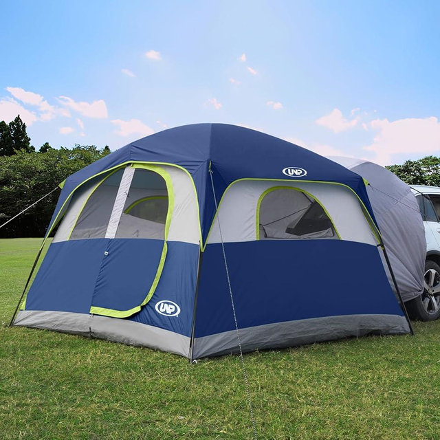 UNP SUV Tent for Camping, 6-Person Car Camping Tent, SUV Tailgate Tent for Outdoor, Easy Set Up Tent with Rainfly 10'x9'x78in(H)
