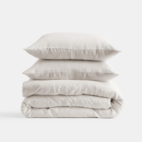 Queen Linen Duvet Cover Set "Sand"