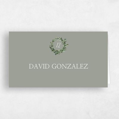 Dark Sage, Green Wedding Place Card - Gingerwood