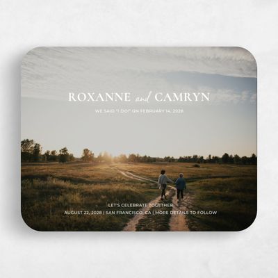 White Rounded Wedding Save the Date - Bonnie Elopement