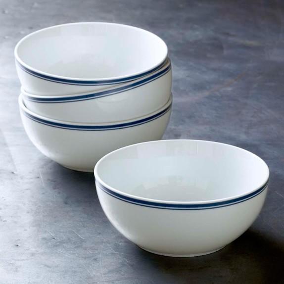 Williams Sonoma Open Kitchen Bistro Cereal Bowls, Set of 4, Blue