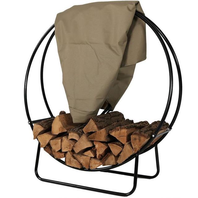 Sunnydaze Decor 44-in x 40-in x 15.5-in Steel Two-thirds Cord Firewood Rack