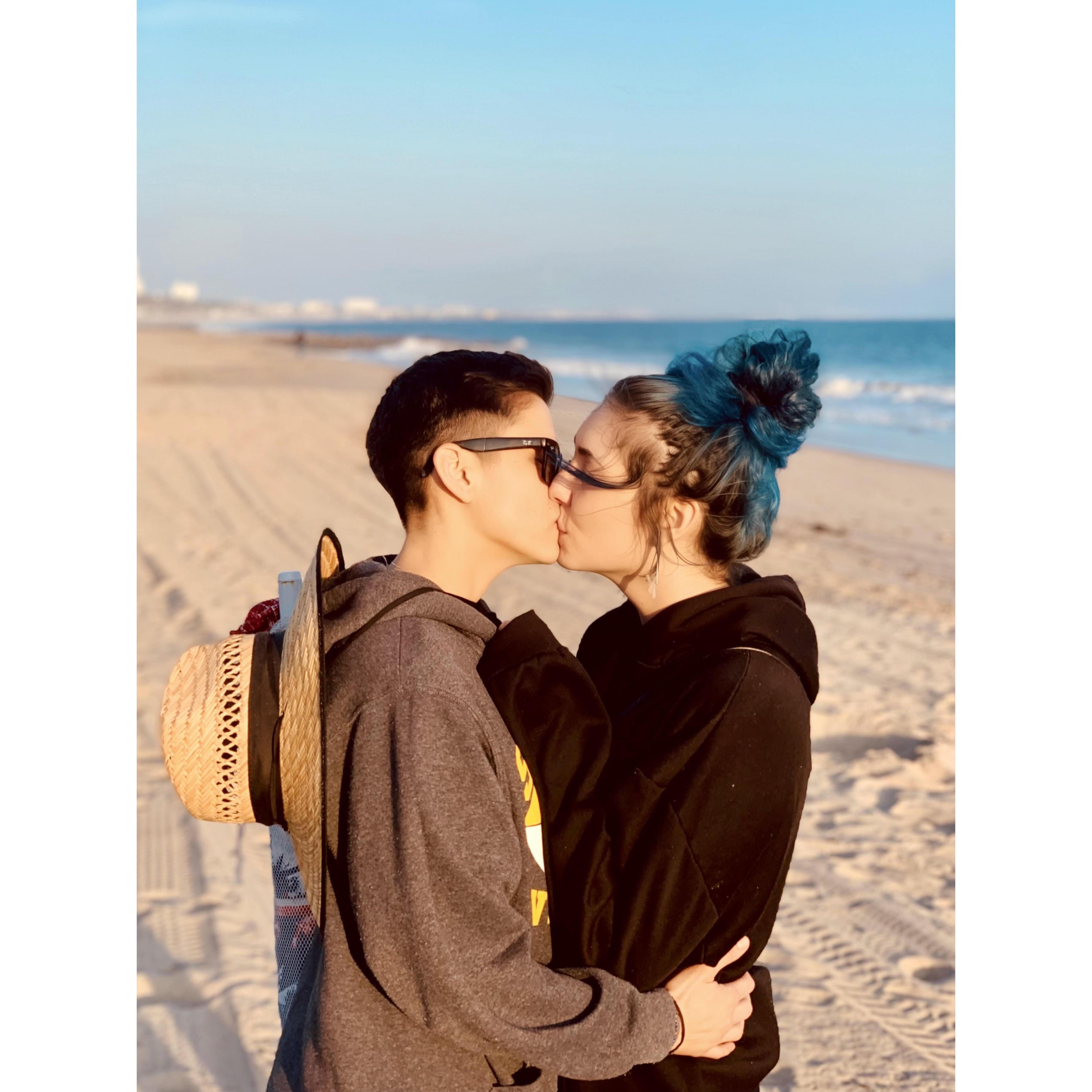 One of our many beach trips, our third date was at Playa Del Rey beach, a moment and place we love revisiting whenever we get too!