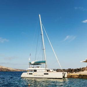 Sunset Catamaran Cruise in Santorini, Greece