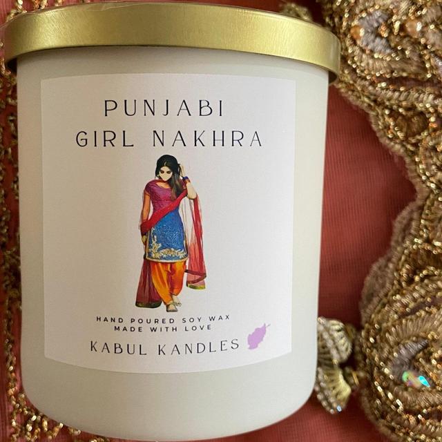 Punjabi girl Nakhra / Kabul Kandles Indian girl magic candle/ scented candle / Hindi dress flag / Art / New Delhi necklace India Punjab