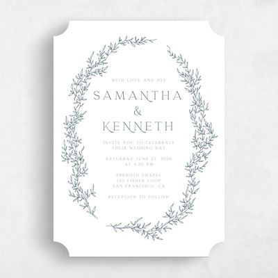 White Ticket Wedding Invitation - Rhys Portrait