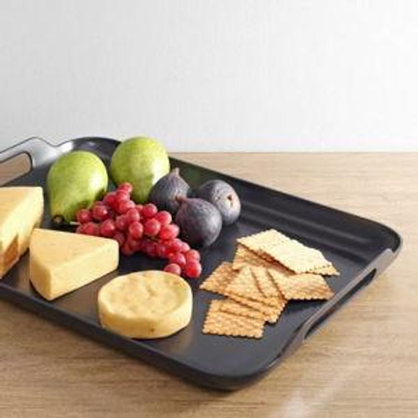 19.5" x 13.5" Plastic Serving Platter - Grey