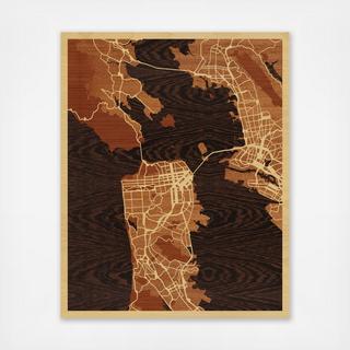 San Francisco Wood-Inlay Map