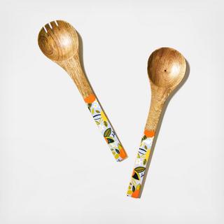 Citrus Wooden Salad Servers