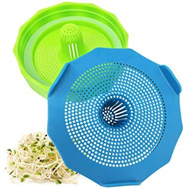 Masontops Bean Screen Plastic Mason Jar Sprouting Lids for Wide Mouth Mason Jars – Grow Bean Sprouts, Alfalfa, Salad Sprouts and More – 2 Pack