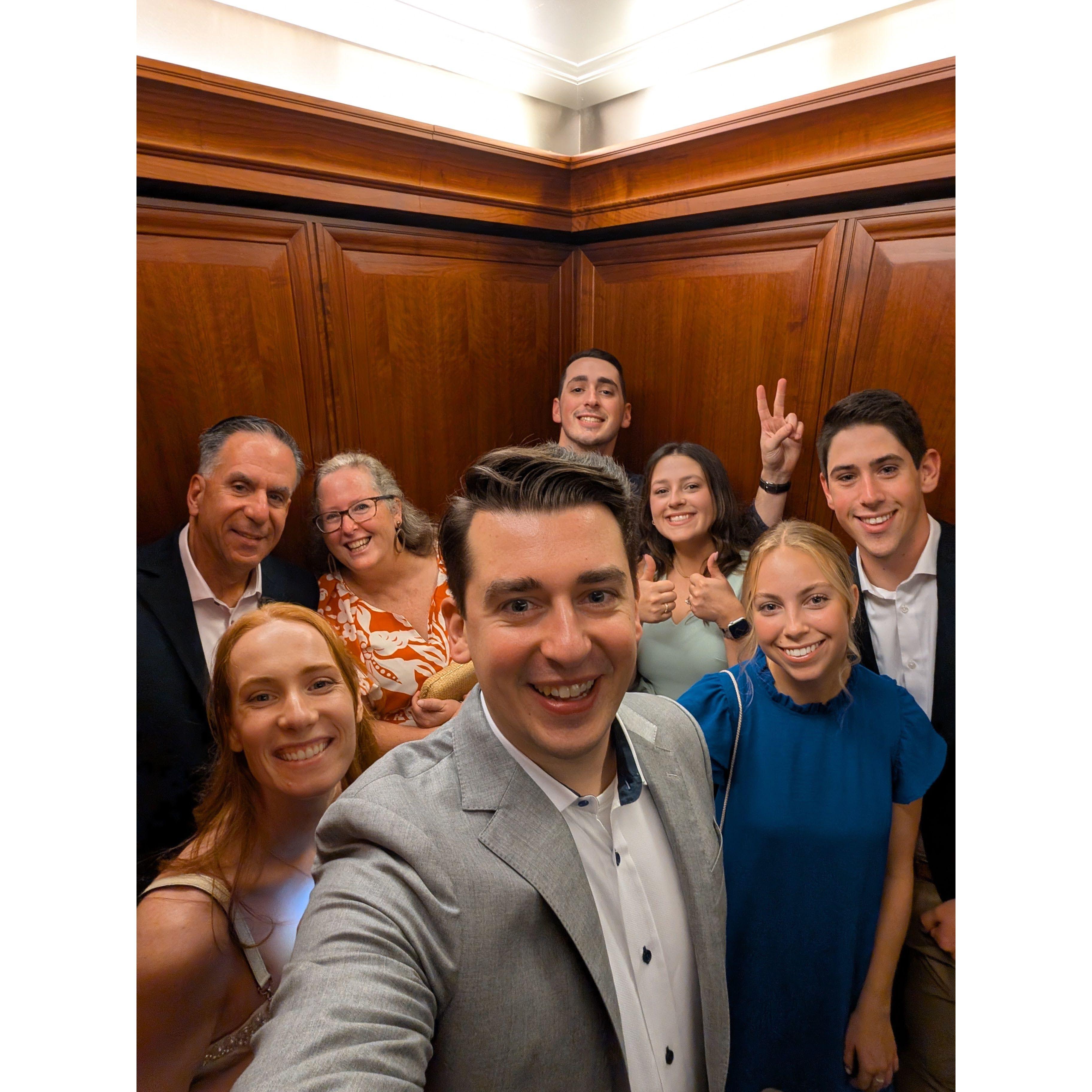 Elevator full of Rizzolo love!