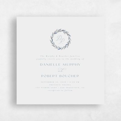Baby Blue Wedding Invitation - Bruges Square