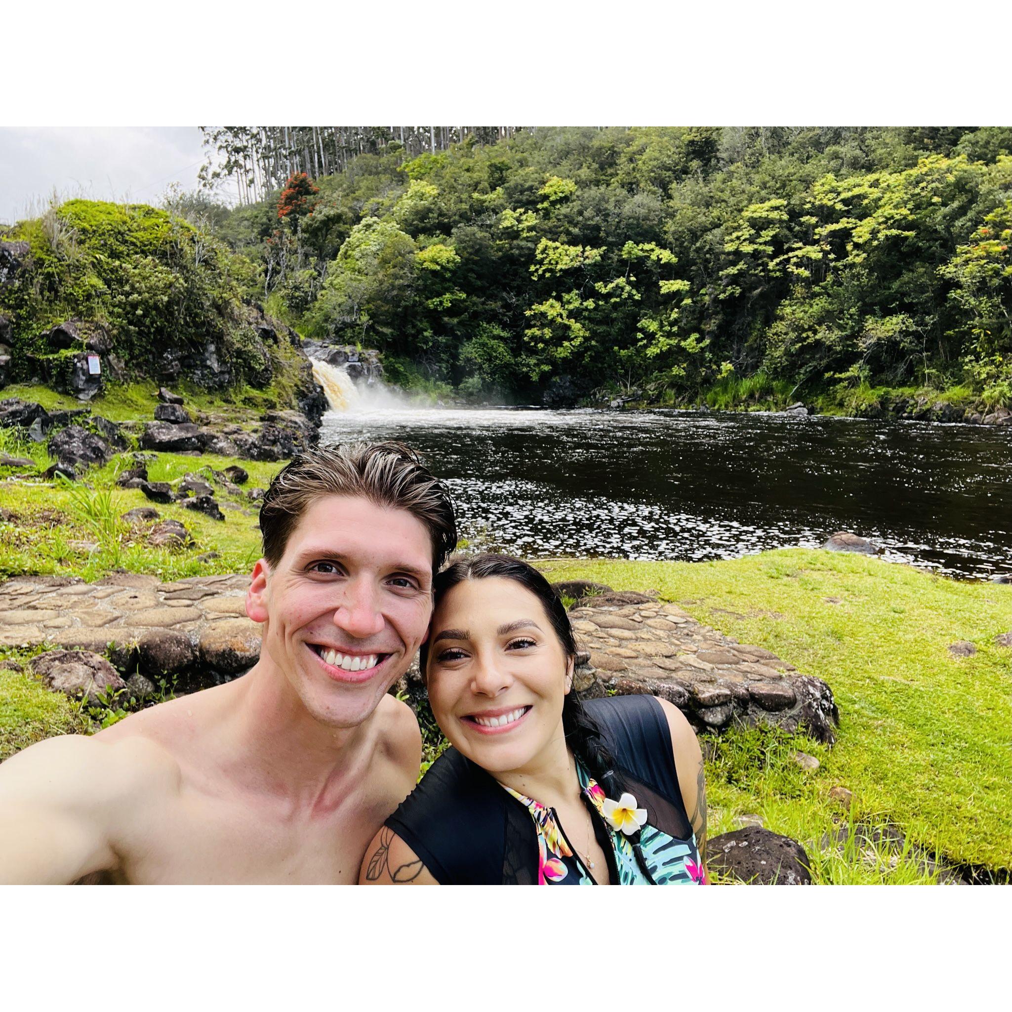 Swimming in waterfalls, basking in the sun on an island...matches this dream of a life we're creating.