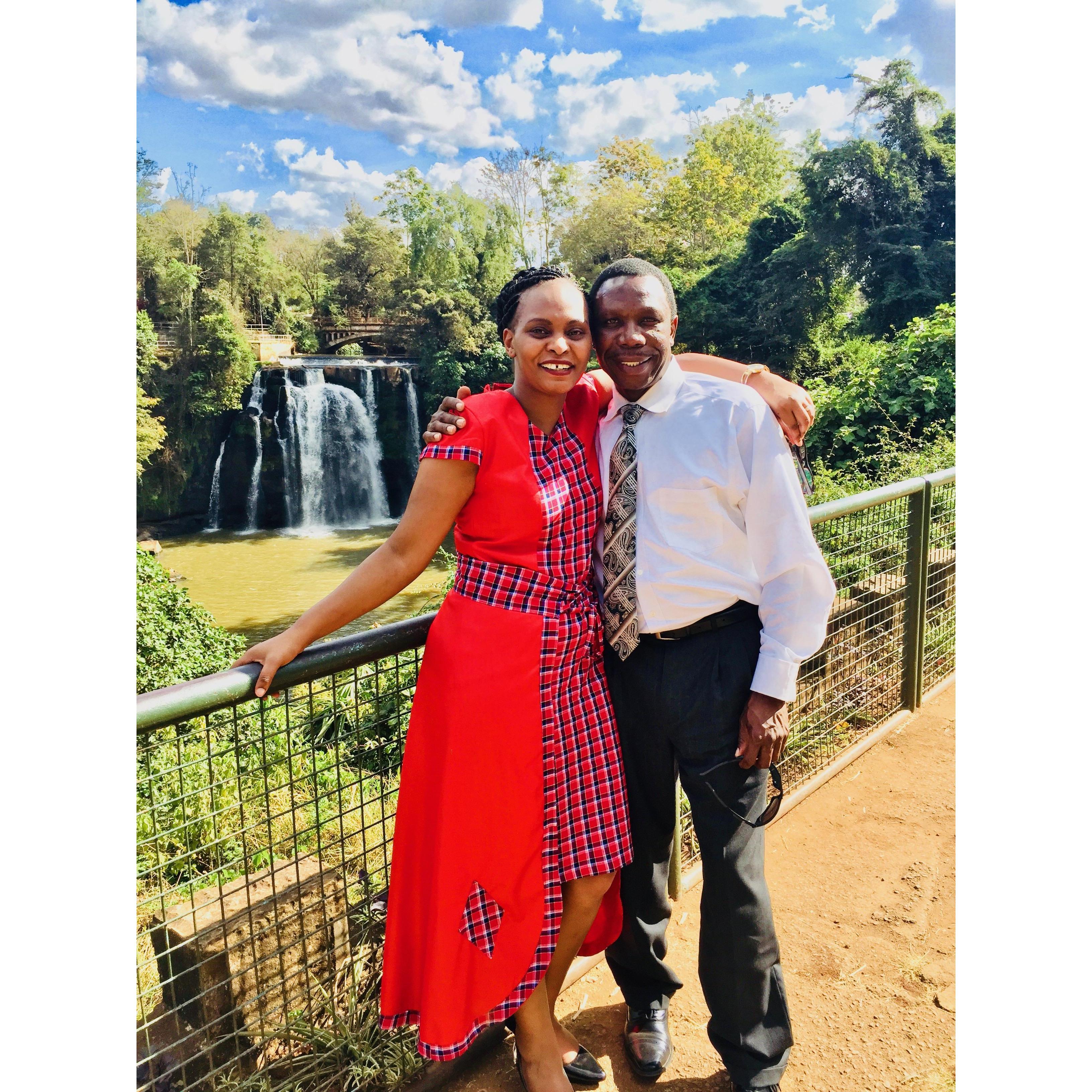 At Thika, Kenya - by waterfall