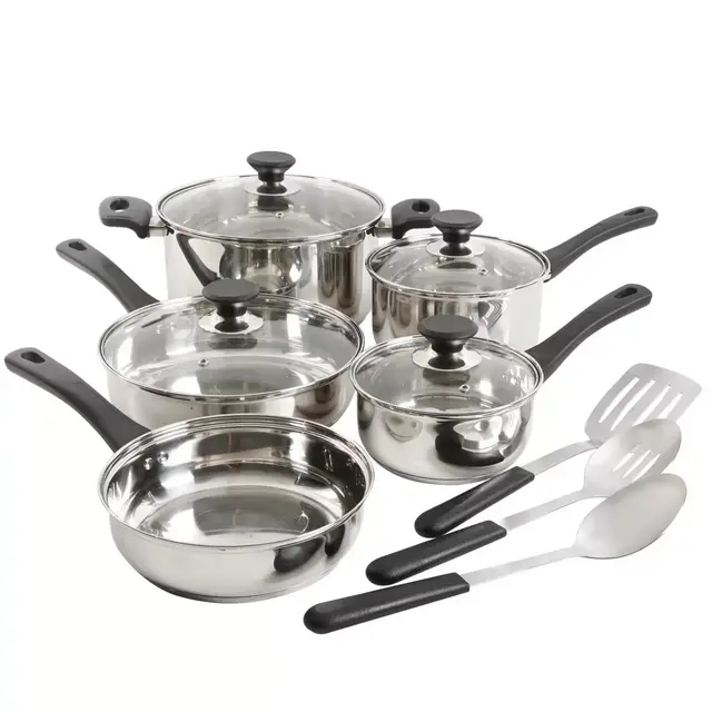 Simply Essential™ 12-Piece Stainless Steel Cookware Set