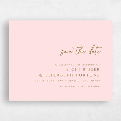Soft Pink Wedding Save the Date - Mondelli Landscape