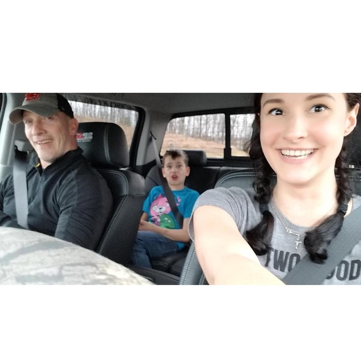 Movie night with my goofy boys!