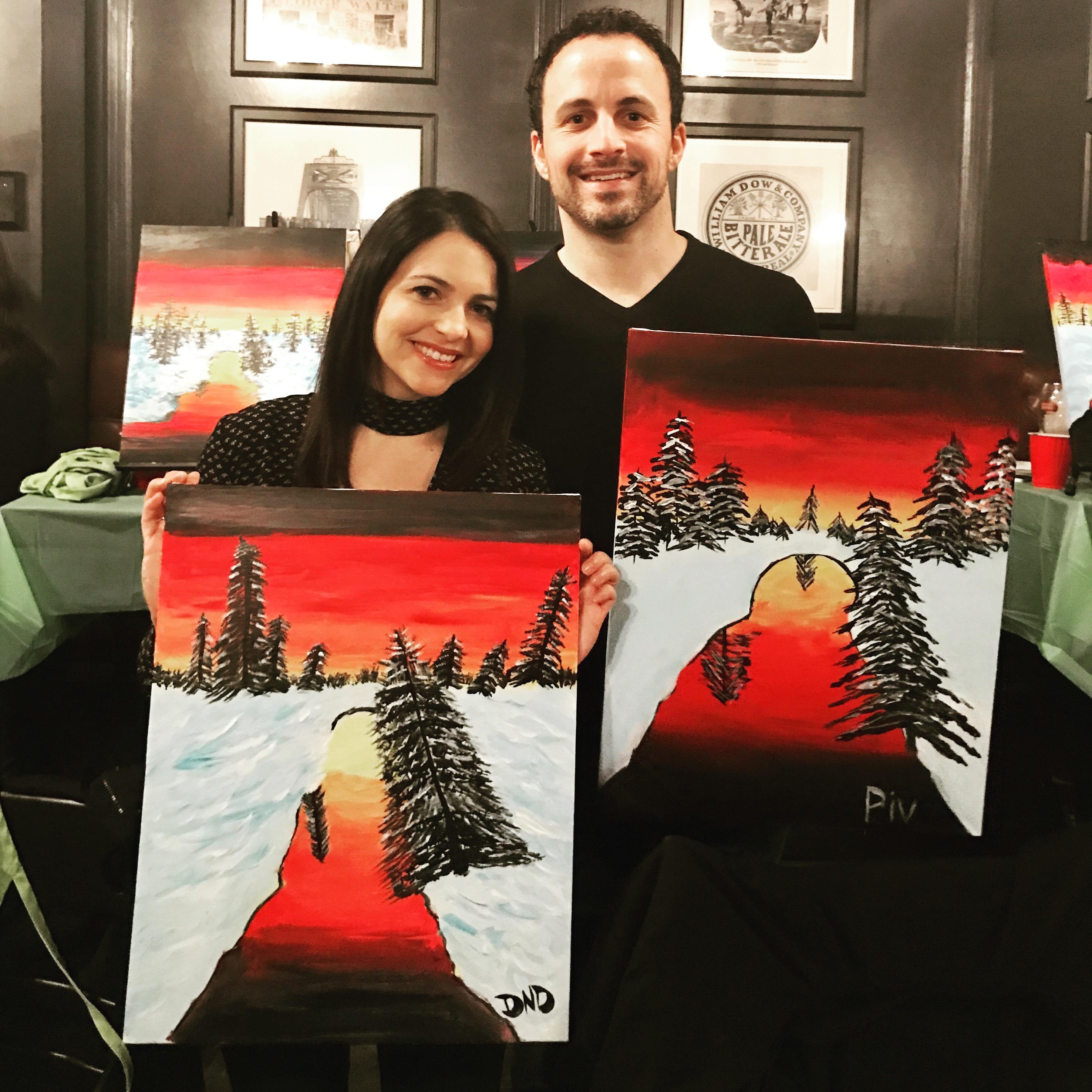 Paint NIght- happy little trees!