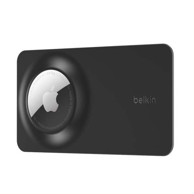 Belkin Apple AirTag Secure Wallet Insert - Thin Wallet Holder - Ultra Slim & Flexible Credit Card Size Insert for Purse, Handbag, Pocket, Backpack - Accessories for Apple AirTag - Black