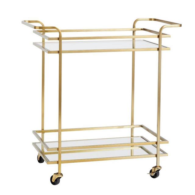Skylar Bar Cart, Brass