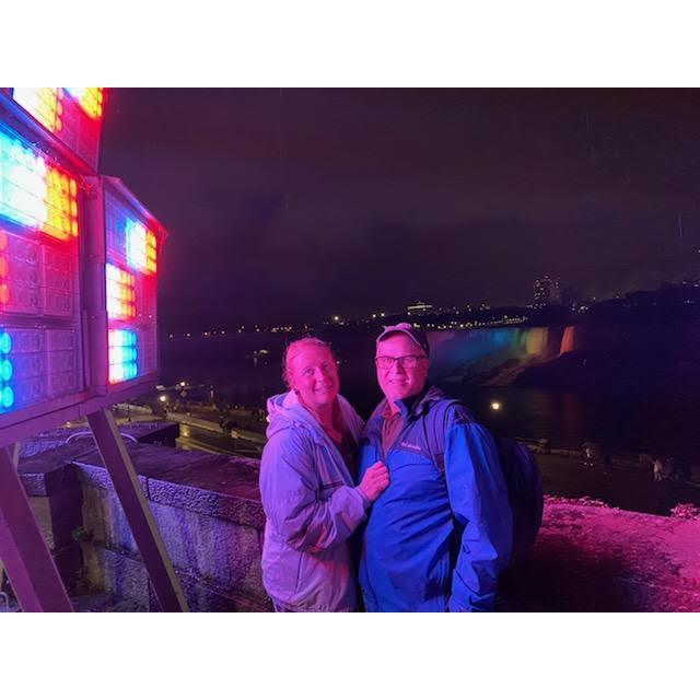 Lighting up the Falls...Canada & US.