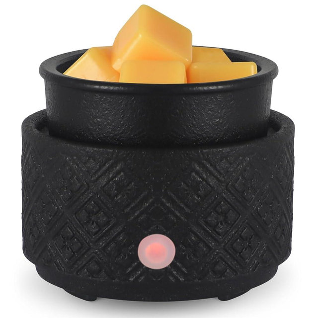 mocosa Wax Melt Warmer for Scented Wax,3-in-1Ceramic Wax Warmer Fragrances Candle Oils, Home Fragrance Wax Burner,Electric Candle Warmer as Gift for Mom Women(Black)