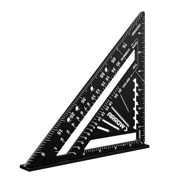 Arrow Aluminum Alloy Carpenter Square, 7-Inch Rafter Square Layout Tool, Woodworking Triangle Ruler for Carpentry and Craftsmen