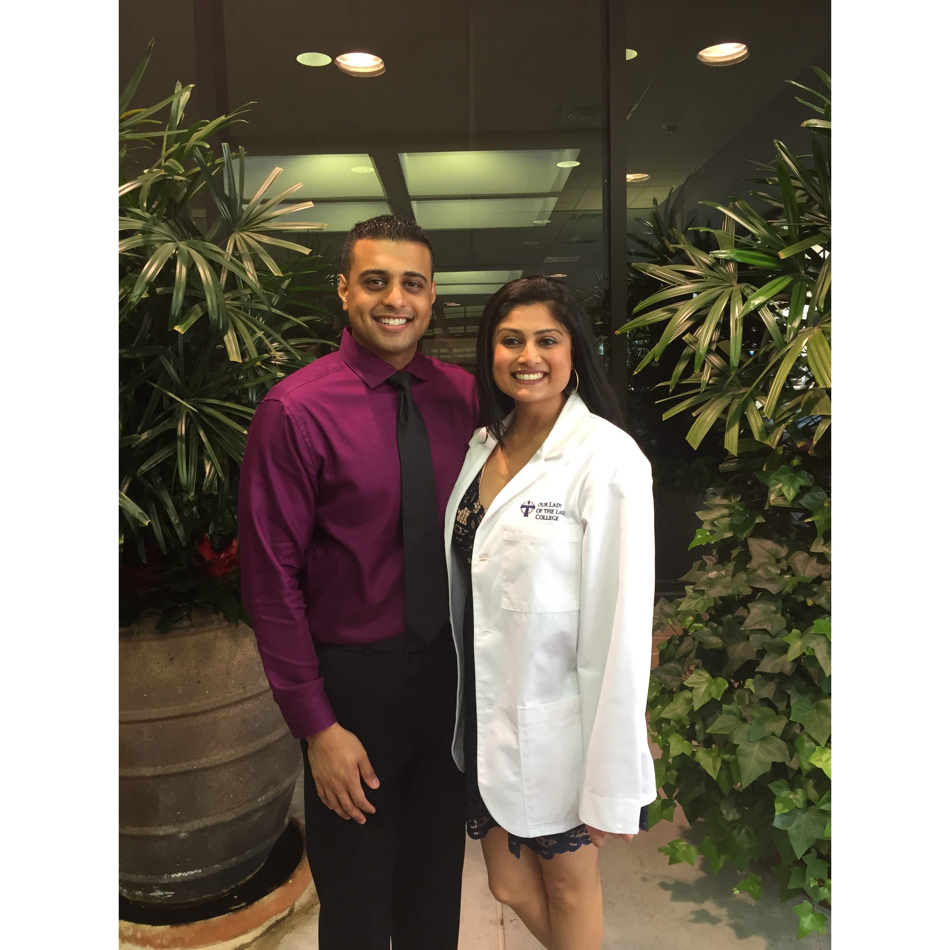 Priya's PA school white coat ceremony, 2015
