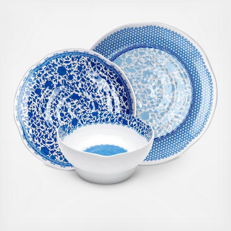 Q Squared, Heritage 12-Piece BPA Free Melamine Dinnerware Set