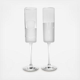 2-Piece Wedding Romance Champage Flute Set
