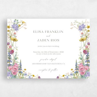 White Landscape Wedding Invitation - Harley Landscape