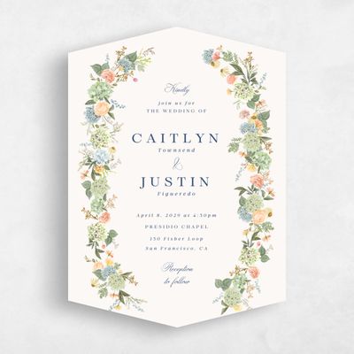 Beige Diamond Wedding Invitation - Rosamund Classic