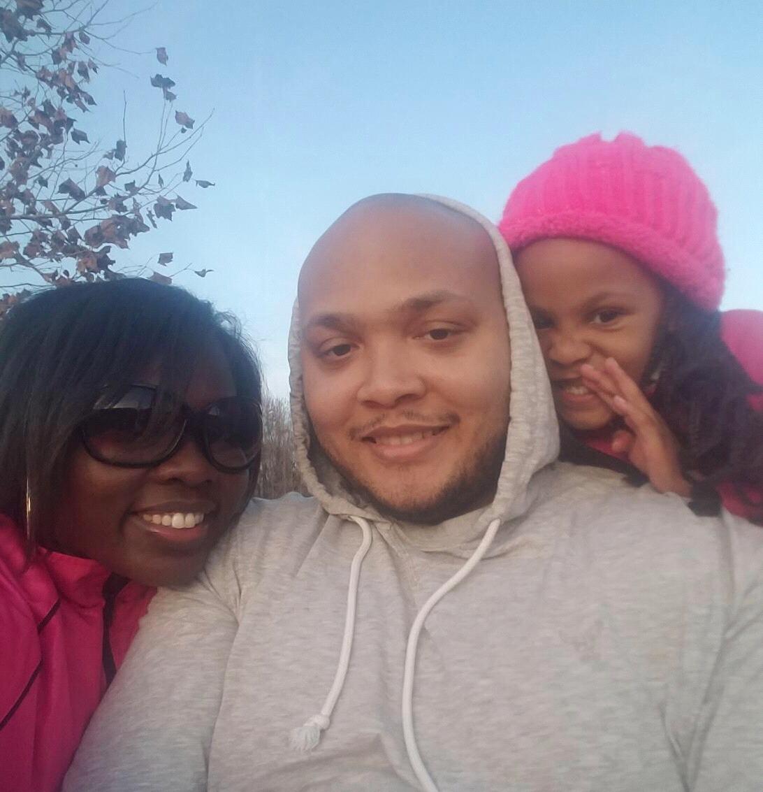 One of the many trips to the park with Lauryn.