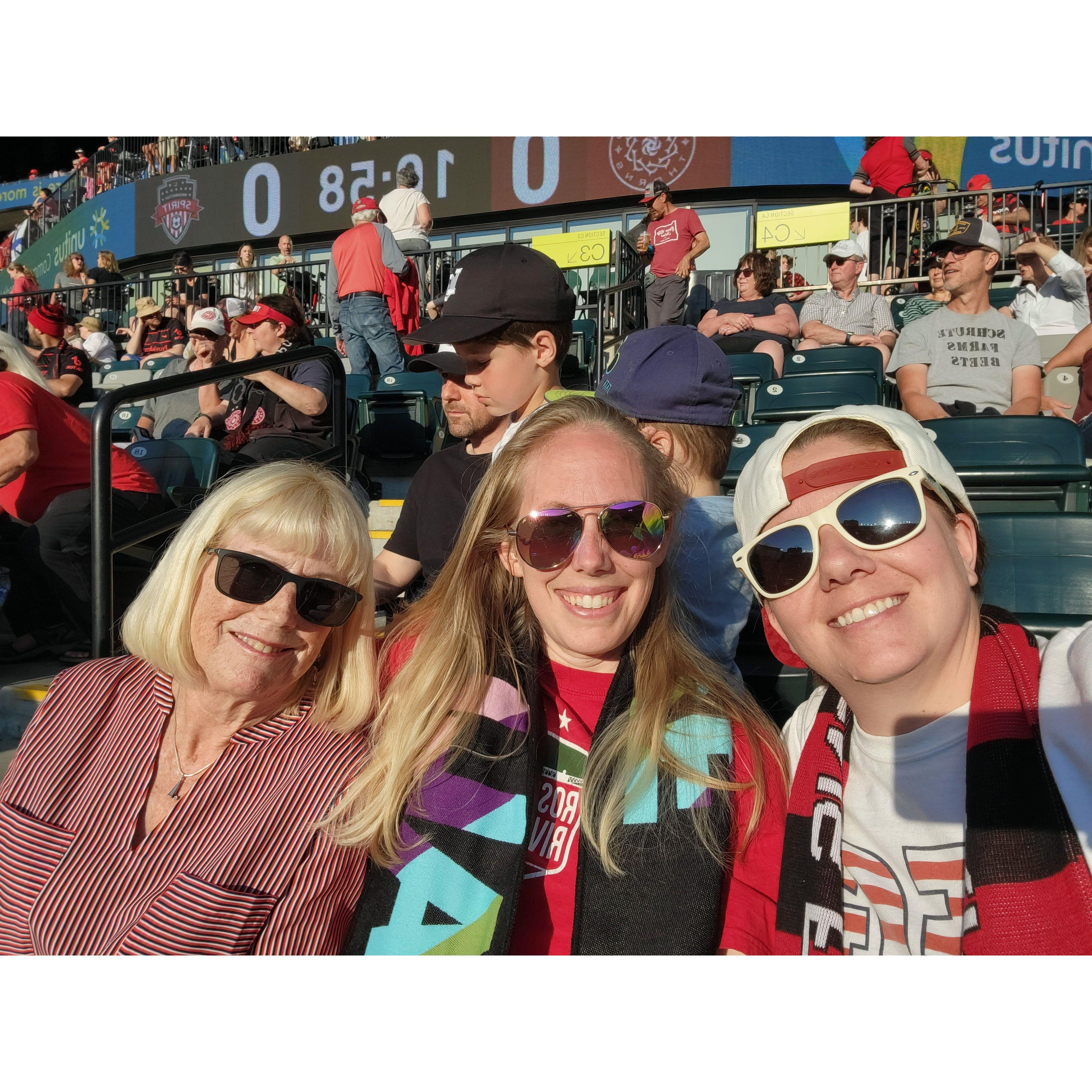 First Thorns match with Elizabeth's mom