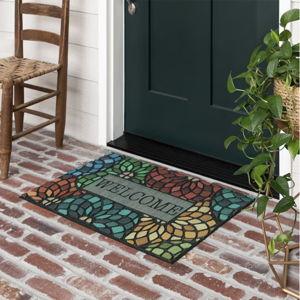 Mohawk Home 18.0-in x 30.0-in Multiple colors/finishes Recycled rubber Non-Slip Grip Outdoor Welcome Door Mat