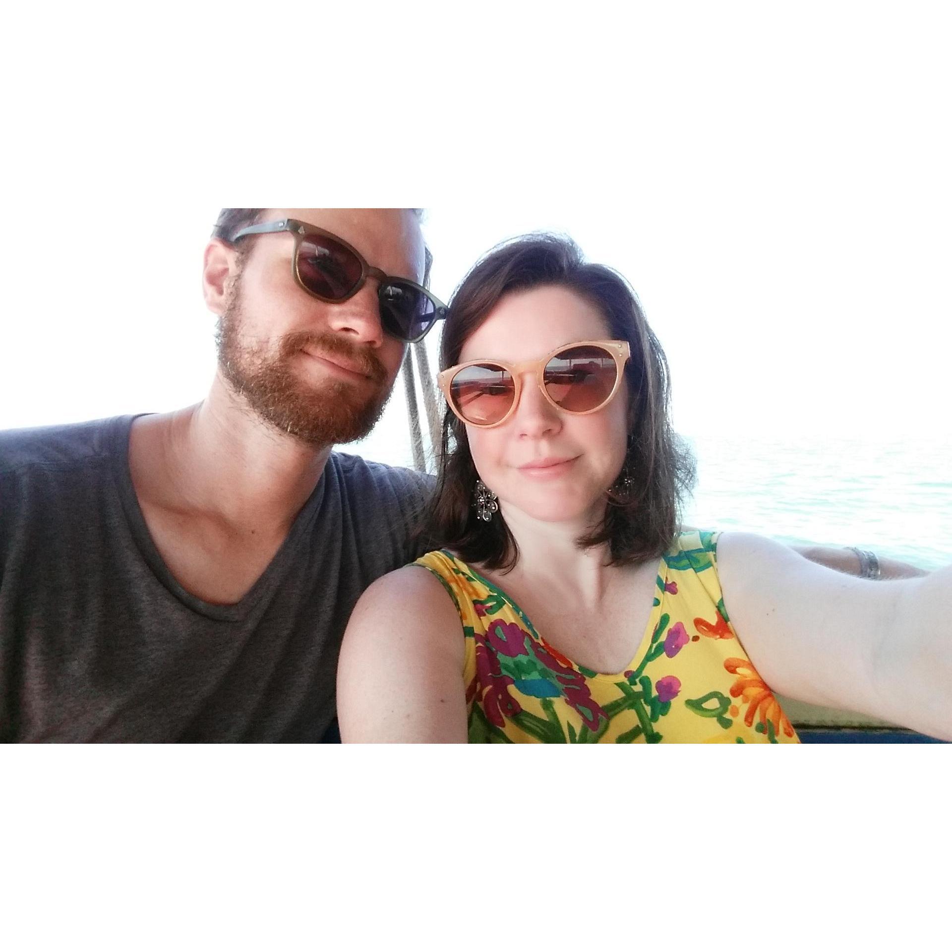 Boat selfie en route to Ilha do Mel (Honey Island) off the coast of southern Brazil.