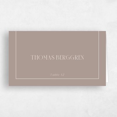 Rich Taupe, Brown Wedding Place Card - Falcon
