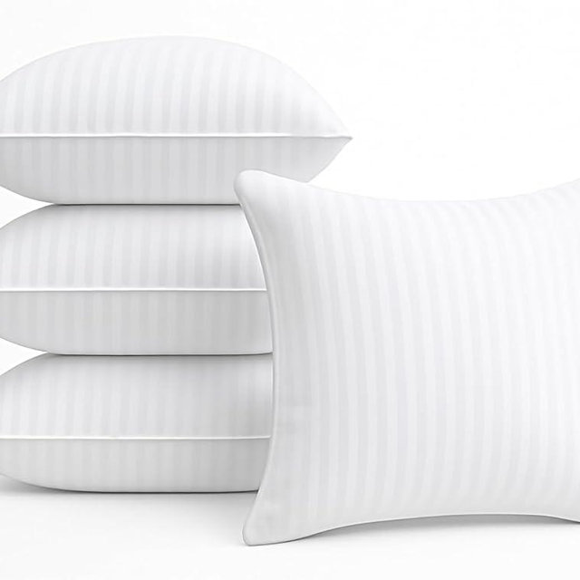 Oubonun 18 x 18 Throw Pillow Inserts, Firm and Fluffy Decorative Square Pillows for Couch Bed Sofa with Soft Cotton Cover White Cushion with Down Alternative Pack of 4