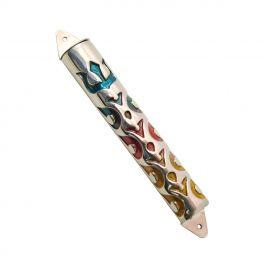 Sterling and Enamel Wave Mezuzah