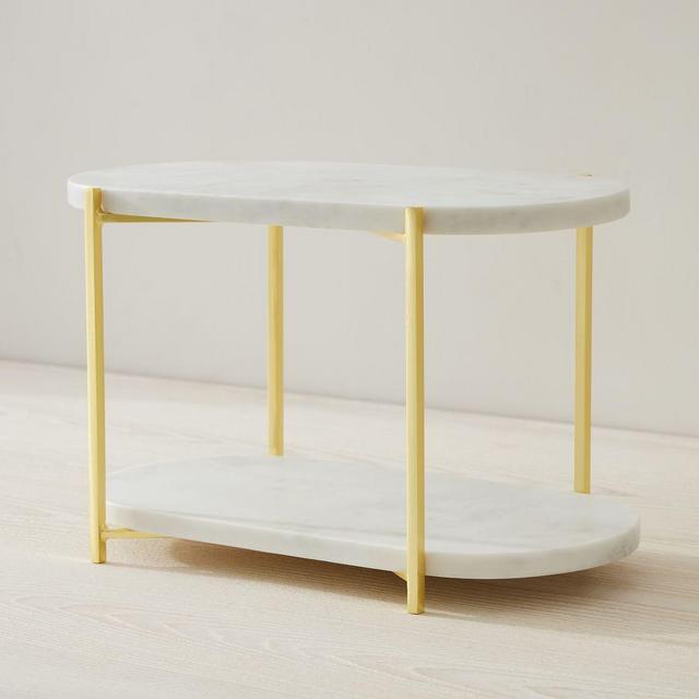 Madison Serveware Collection, Two Tier Marble Serve