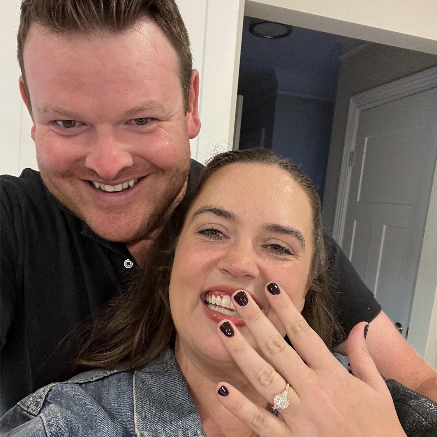 Soaking in the excitement of getting engaged moments before!