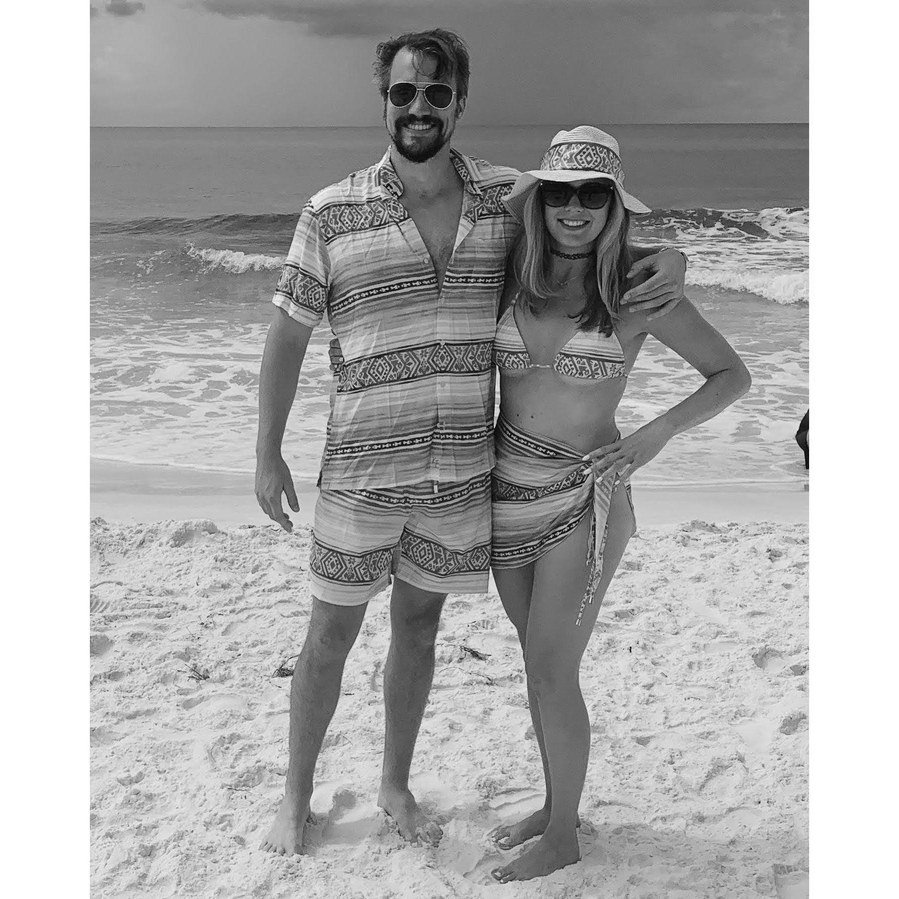 Our first vacation together! I surprised Gerald with matching swimsuits... he loved it.