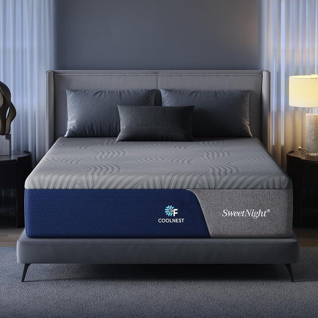 Sweetnight CoolNest 12 Inch Queen Size Mattress, Memory Foam Queen Cooling Mattress for Cool Night Sleep, 5-Zone Ergo Support for Pressure Relief, Medium, CertiPUR-US Certified