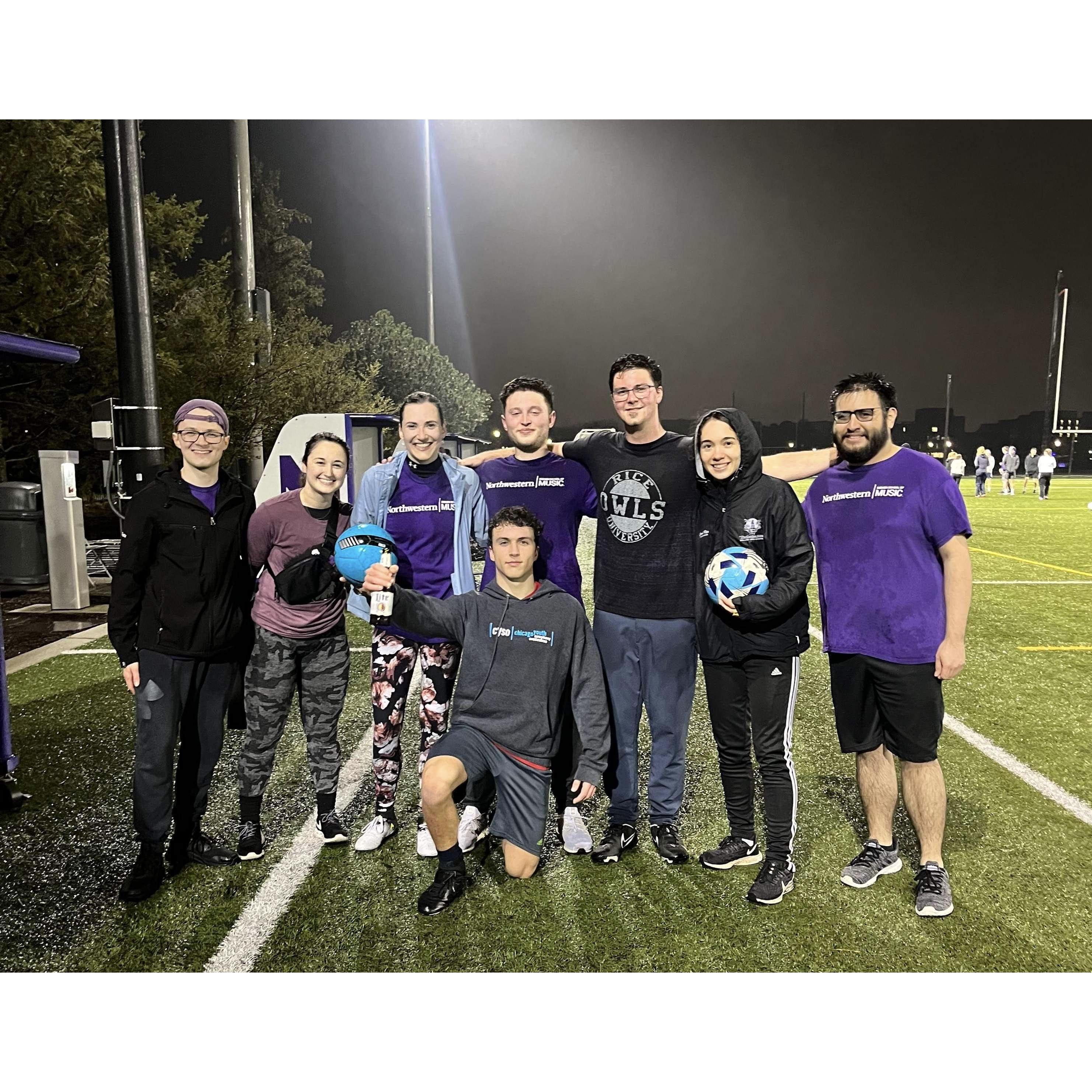 Bethany and Aaron both played on the intramural Bienen soccer team