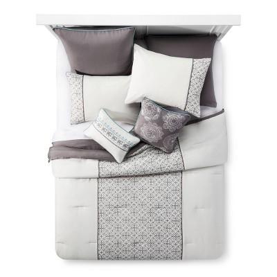 Gray&Teal Marissa Geometric Multiple Piece Comforter Set - 8-pc