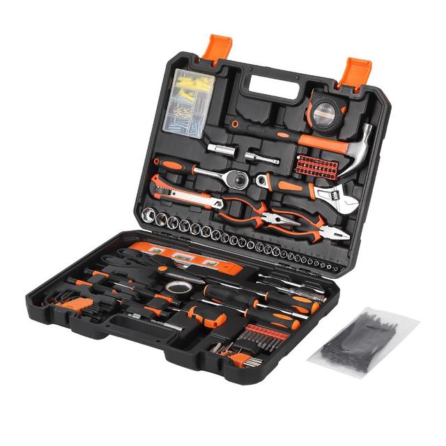 247 Piece Tool Set, General Home/Auto Repair Tool Kit, with Plastic Toolbox Storage Case