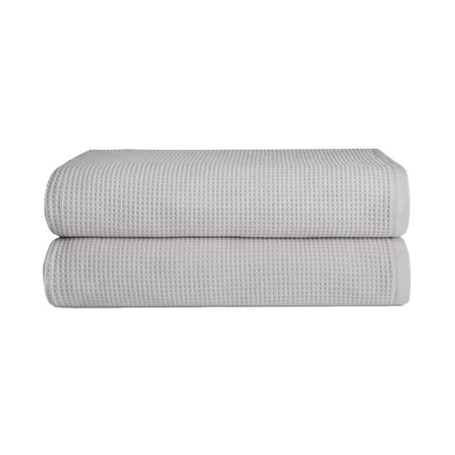 Cozy Earth Light Grey Waffle Bath Towels