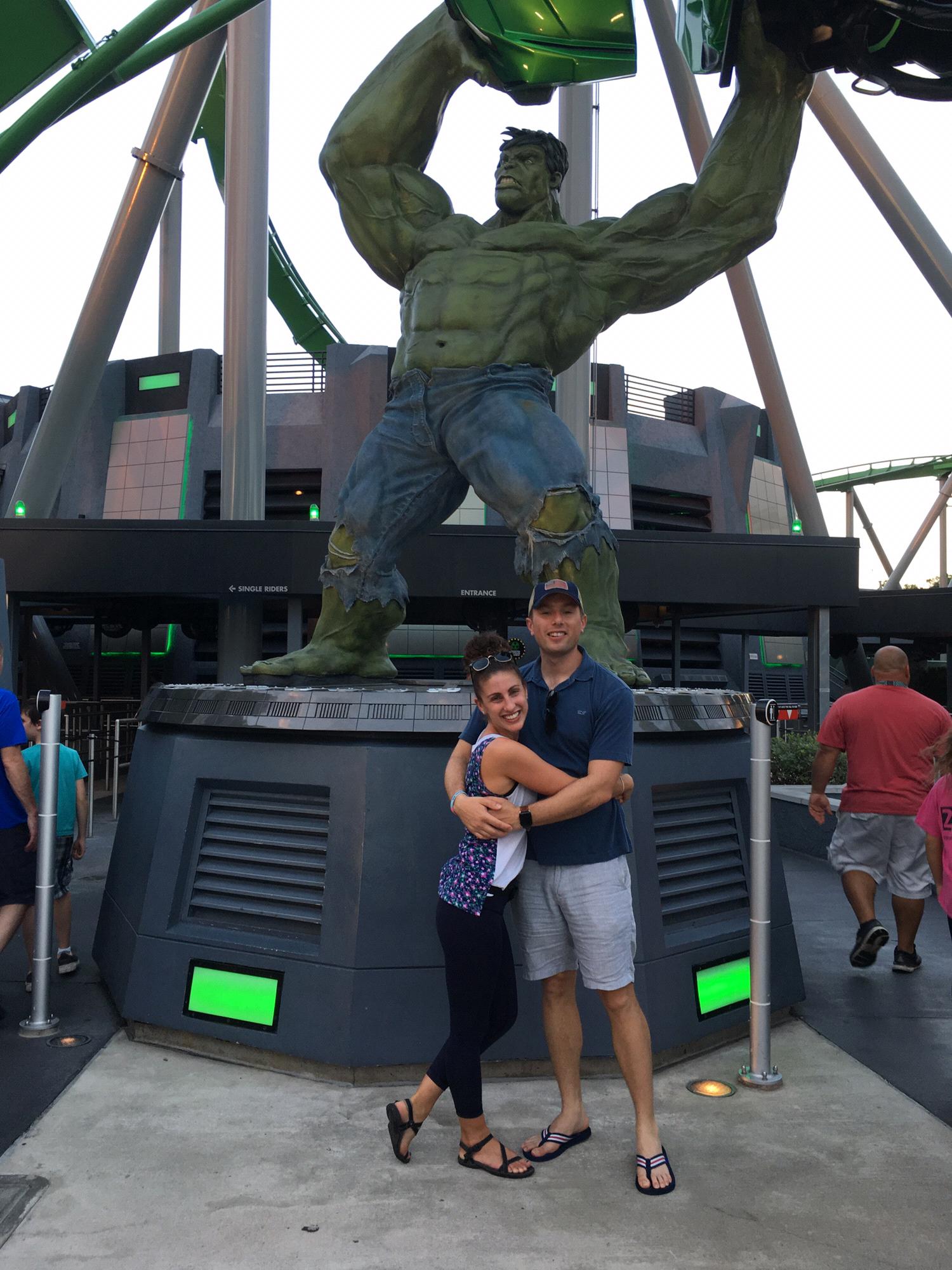 Andy overcame his nerves and joined Shoshana on the Hulk roller coaster at Universal Studios.