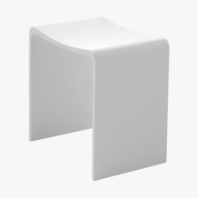 Matte White Elvan Acrylic Shower Stool, 17" x 12"