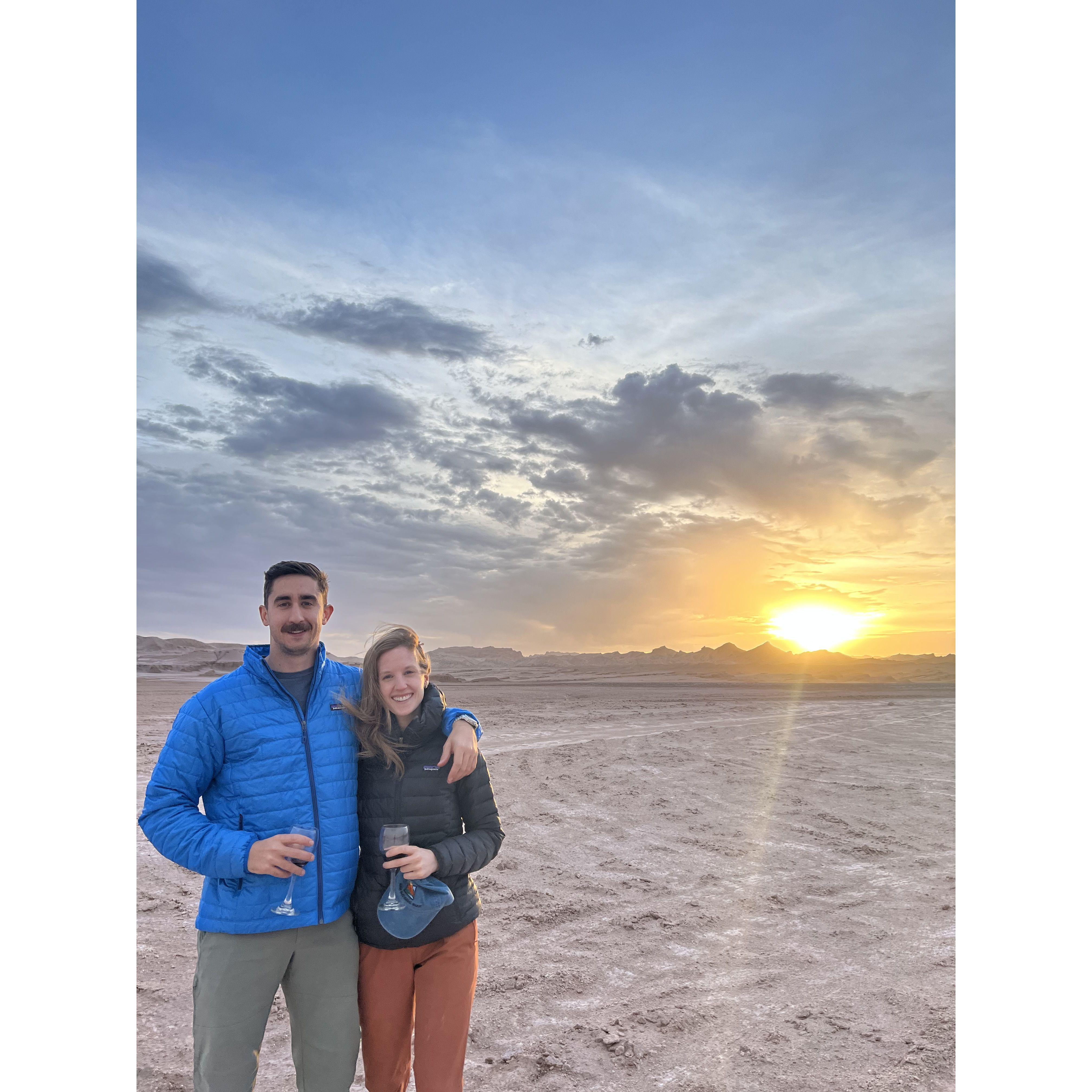 Sunset in the Atacama desert